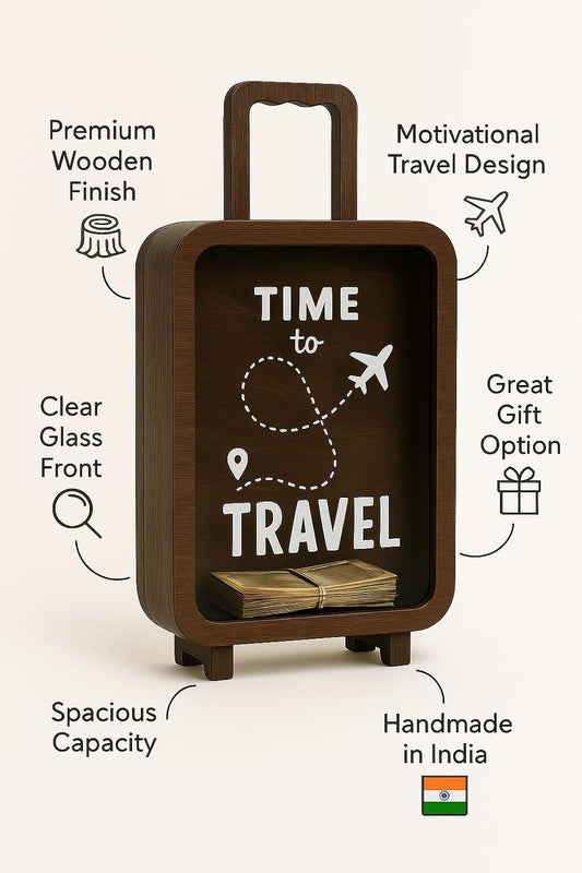 Wooden Travel Money Saving Box | Piggy Bank