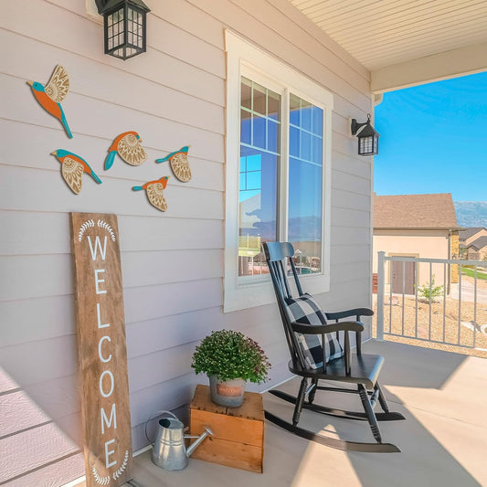 Wooden 3D 5 Pieces Birds Wall Art