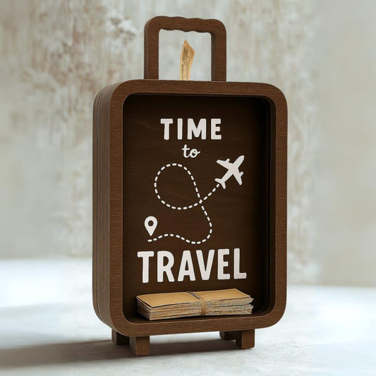Wooden Travel Money Saving Box | Piggy Bank